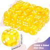 36 Pieces 12mm 6 Sided Mini Dice Set,Translucent Colors D6 Game Dice Set,6 Sided Standard Game Dice for Board Games Dice Games Classroom Teaching Dices Game,with Portable Gaming Box(Yellow) view 2