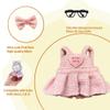 Ciunura Doll Clothing for Labubu, Premium Outfits for Labubu Dressing up, Doll Accessories for Labubu with Dress, Glasses(Pink) view 2