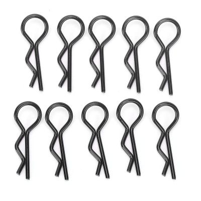 EIMSOAH 10Pcs Portable RC Car Shell Clips, Universal RShape Body Shell Body Clips Pins, RC Car Parts Shell Replacement RC Accessories for 1/5 1/6 1/8 1/10 (Black)