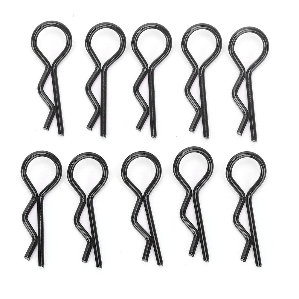 EIMSOAH 10Pcs Portable RC Car Shell Clips, Universal RShape Body Shell Body Clips Pins, RC Car Parts Shell Replacement RC Accessories for 1/5 1/6 1/8 1/10 (Black)
