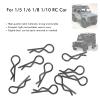 EIMSOAH 10Pcs Portable RC Car Shell Clips, Universal RShape Body Shell Body Clips Pins, RC Car Parts Shell Replacement RC Accessories for 1/5 1/6 1/8 1/10 (Black) view 2