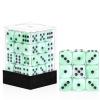 36 Pieces 12mm 6 Sided Mini Dice Set,Mixed Colours Swirls D6 Game Dice Set,6 Sided Standard Game Dice for Board Games Dice Games Classroom Teaching Dices Game,with Portable Gaming Box(Green & White) view 1