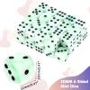 36 Pieces 12mm 6 Sided Mini Dice Set,Mixed Colours Swirls D6 Game Dice Set,6 Sided Standard Game Dice for Board Games Dice Games Classroom Teaching Dices Game,with Portable Gaming Box(Green & White) view 2