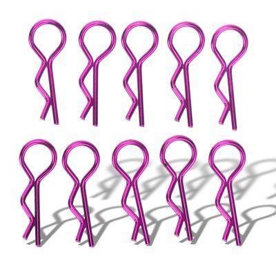 EIMSOAH 10Pcs Portable RC Car Shell Clips, Universal RShape Body Shell Body Clips Pins, RC Car Parts Shell Replacement RC Accessories for 1/5 1/6 1/8 1/10 (Purple)