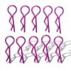 EIMSOAH 10Pcs Portable RC Car Shell Clips, Universal RShape Body Shell Body Clips Pins, RC Car Parts Shell Replacement RC Accessories for 1/5 1/6 1/8 1/10 (Purple) view 1