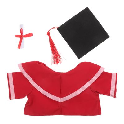 Angoily 1 Set Graduation Costume for Stuffed Bear Doll with Graduation Cap Gown Outfit and Certificate for Memorable Celebrations