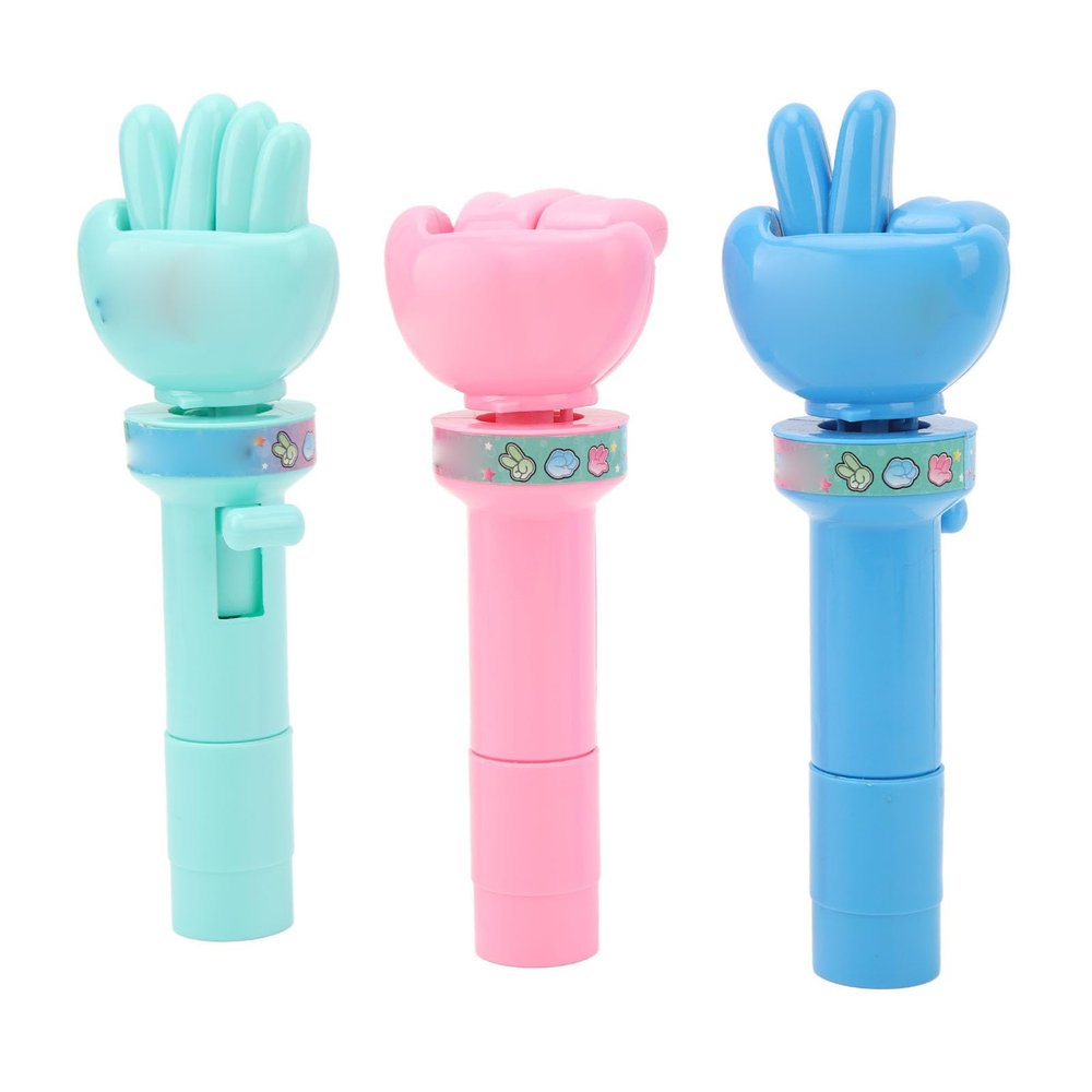 shenruifa 3Pcs Finger Guessing Game Handheld Change Guessing Rock Paper Scissors Game Entertainment Interactive Toy Green Pink Blue