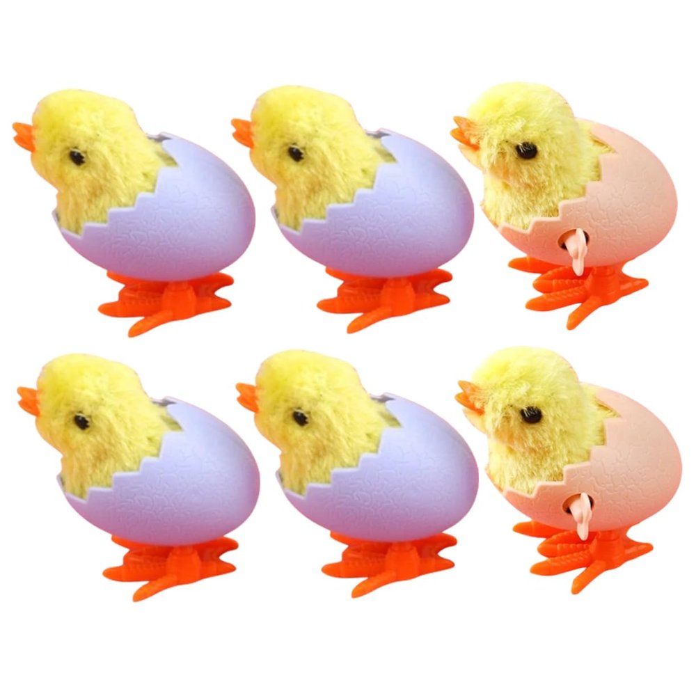 BESPORTBLE 6pcs Wind-up Chicks Toys Bulk Easter Plush Jumping Chickens Boys and Girls Educational Wind-up Chick Walking Chicken Toy