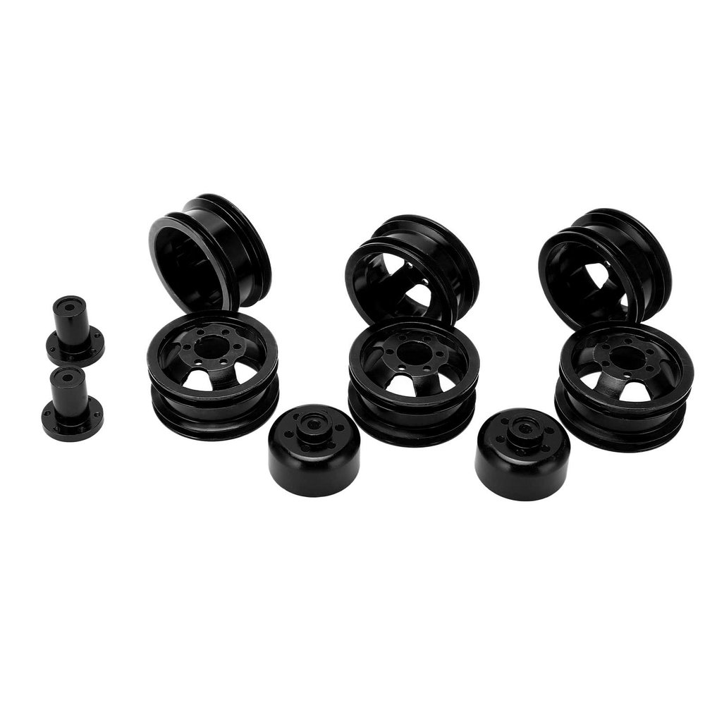 Acouto HighQuality RC Wheel Hub Aluminum Alloy with Superior Wear Resistance for Enhancing Performance in WPL C14 24 34 44 Series (Black)
