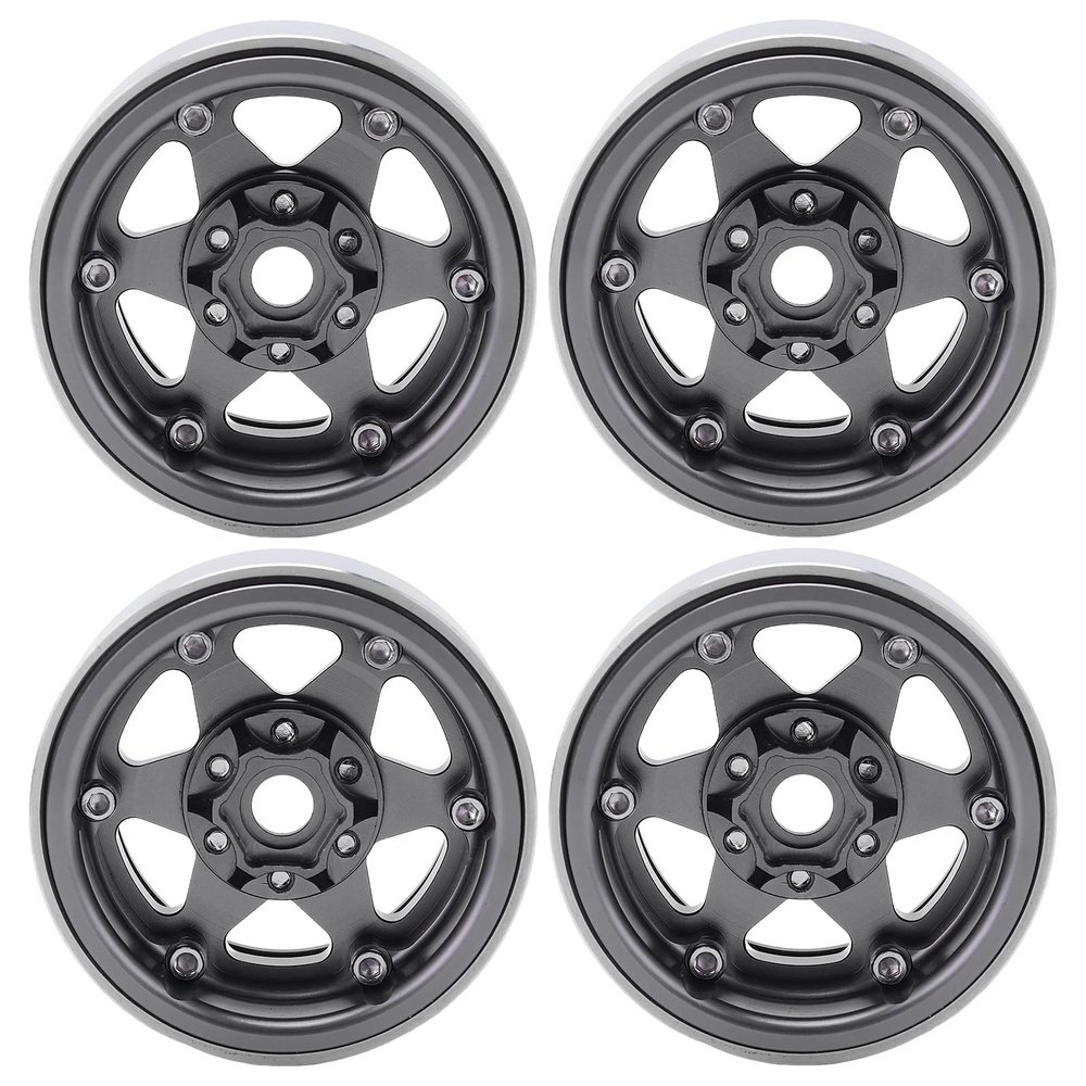 Acouto 4PCS .9 Inch RC Car Aluminum Alloy Hub Wheel Set for /10 Axial SCX10 REDCAT MST Racing Stability (Ti Color)