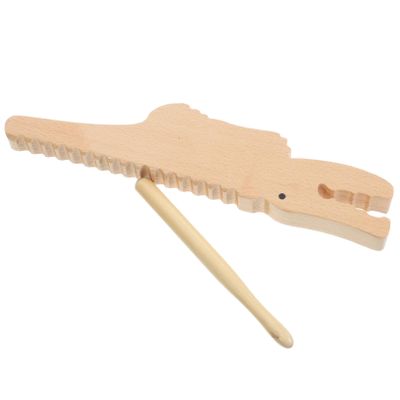 BESPORTBLE Alligator Shape Guiro Musical Instrument Wooden Toys for Boys and Girls Cognitive Plaything Educational Toys