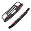 Acouto Metal Front Rear Bumper with LED Lights and Tow Hook for Axial SCX10 SCX10II 90046/10 RC Crawler Car view 1