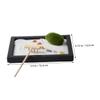 Kisangel Meditation Garden Zen Table Decoration with Simulation Moss and Rake Elegant Miniature Landscape Sand Table Decor for Home Office Desk Accessories view 2