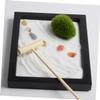 Kisangel Meditation Garden Zen Table Decoration with Simulation Moss and Rake Elegant Miniature Landscape Sand Table Decor for Home Office Desk Accessories view 4