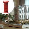 1/64 Scale Miniature Scenes Resin Figure Model Photo Prop Collection Dollhouse Accessories Painted Tiny Model Mini Figurine, Postbox Red view 2