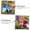 Abaodam 8pcs Resin House Micro Landscape Villa Resin Ornament Plant Decors Miniature Home Decor Farmhouse Style Elegant Desk Accessory for Fairy Garden Style view 4