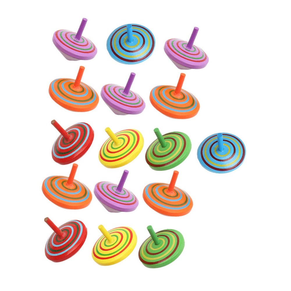 BESPORTBLE 16pcs Wooden Gyro Toys for Fun Playtime and Stress Relief Safe and Random Colors Fidget Toys for Enhance Parent Interaction