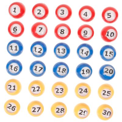 CORHAD 30Pcs Raffle Balls Colored Bingo Balls with Numbers for Party Games Replacement Balls for Lottery Draws and Bingo Events