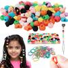 120pcs Silicone Hair Beads for Kids Girls, Silicone Hair Beads in 10 Colors and 4shapes, with Rubber Bands & Quick Beader. Butterfly Heart and Star Women Girls Braids Accessories. view 1
