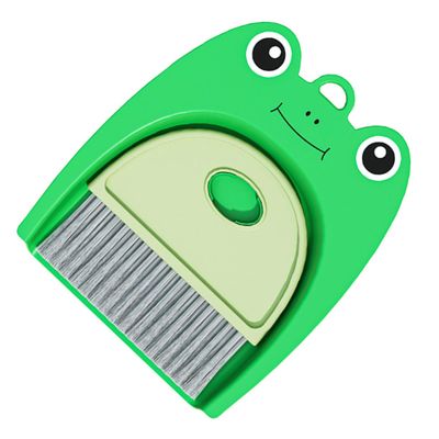 ULDIGI Small Broom and Dustpan Set Mini Cleaning Tools Push Broom Dustpan Boy Girl's Cleaning Set Adorable Frog Shape