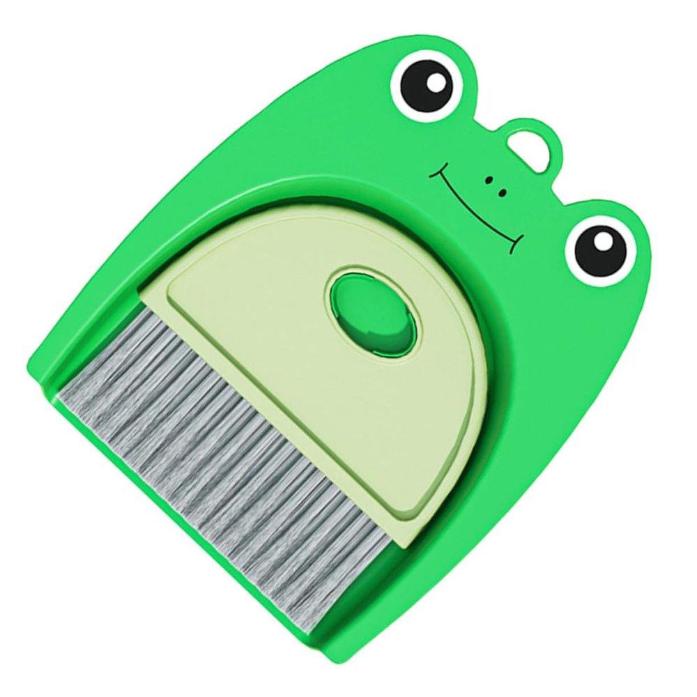 ULDIGI Small Broom and Dustpan Set Mini Cleaning Tools Push Broom Dustpan Boy Girl's Cleaning Set Adorable Frog Shape