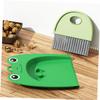 ULDIGI Small Broom and Dustpan Set Mini Cleaning Tools Push Broom Dustpan Boy Girl's Cleaning Set Adorable Frog Shape view 3