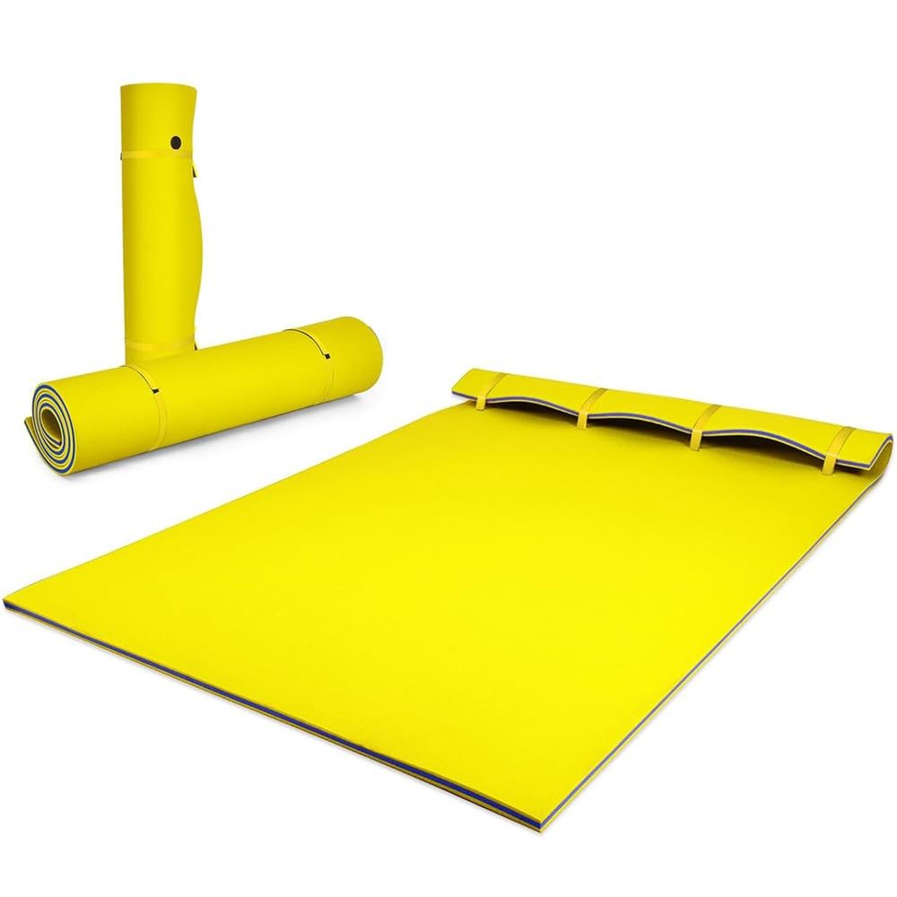 Floating Mat for Lake, Foam Floating Water Pad, Tear-Resistant XPE Foam, Pads Recreation Pool, Beach, Ocean, Lake Mats for Floating,Yellow,1.8mx0.6mx3.3cm