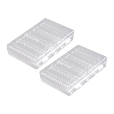 Angoily 2sets Coin Collection Storage Box Plastic Coin Holder Organizer Display Case for Collectors Diameter