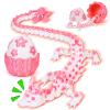 3D Printed Dragon Egg Pink, 12in Cherry Blossom Dragon Decor, Flexible Articulated Animals Fidget Toy for Kids Girls Sakura Decor view 1