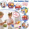 maysida Rechargeable Wooden Cash Register for Kids, Pretend Play Calculator Cash Register Toys with Scanner, Play Money&Credit Card, Play Cash Register, Toddler Boys Girls Age 2-4 4-8 view 2