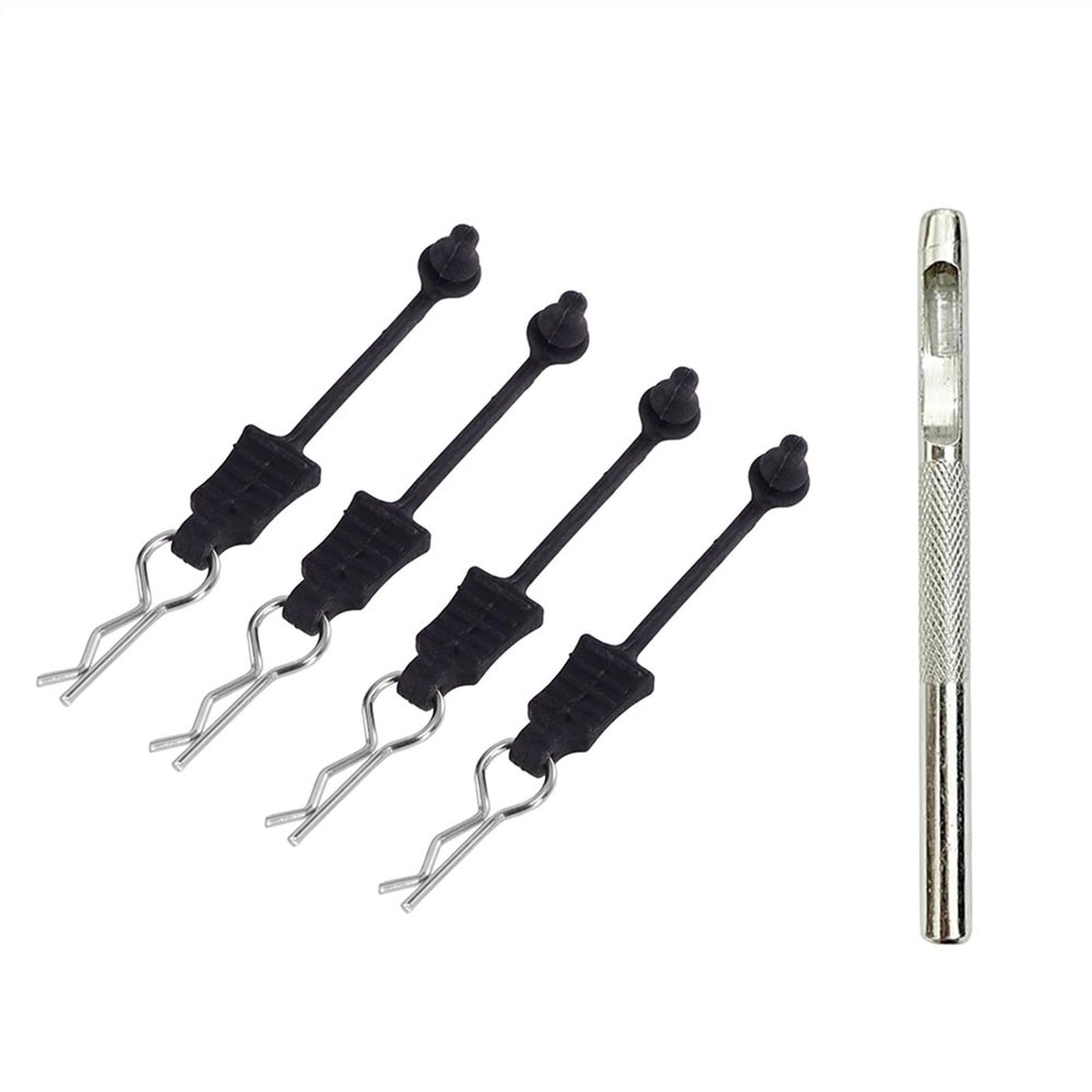 RC Spare Part for Wltoys for MJX for Hyper for Go for HAIBOXING for HBX for SCY 1/12 1/14 1/16 RC Car Parts Prevent Loss Body Clips with Rubber Retainer(4PCS)