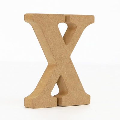 10CM High-Density Solid Pine Fiberboard Alphabet Ornaments, Number and Symbol Wooden Crafts, Natural Wood Color DIY Creative Letters for Home Decor (Letter X)