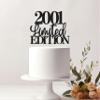 EONNCNT Limited EDITION 2001 Cake Topper - Black Glitter Happy 25th Birthday Party Cake Decoration Supplies, Cheer to 25 Years Cake Bunting Decor for 25th Birthday Party Photo Booth Props view 2