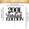 EONNCNT Limited EDITION 2001 Cake Topper - Black Glitter Happy 25th Birthday Party Cake Decoration Supplies, Cheer to 25 Years Cake Bunting Decor for 25th Birthday Party Photo Booth Props view 3