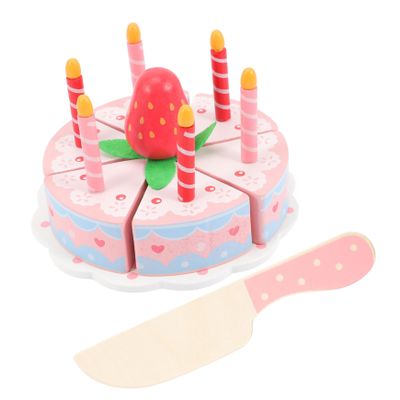 BESPORTBLE 1 Set Simulated Strawberry Cake Playset Cake Cutting for Creative Role Play Bright Colors Design for Birthday Parties and Tea Fun