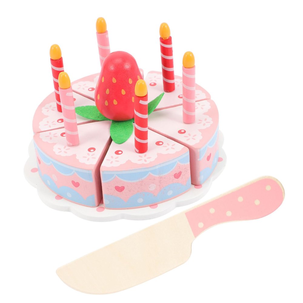 BESPORTBLE 1 Set Simulated Strawberry Cake Playset Cake Cutting for Creative Role Play Bright Colors Design for Birthday Parties and Tea Fun