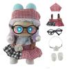 17cm Doll Clothes for Labubu 5-Piece Set, Accessories Suit Designer Outfit with Glasses, Girl Cute Clothes for Dress up Unique Style,Compatible with LBB 5.91-6.7inch Dolls as Accessories Only view 1