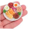 Abaodam Realistic Steak Broccoli Egg Sandwich with Tiny Dish Dollhouse Kitchen Accessories for Creative Play Imaginative Storytelling view 4