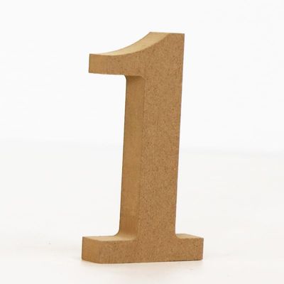 10CM High-Density Solid Pine Fiberboard Alphabet Ornaments, Number and Symbol Wooden Crafts, Natural Wood Color DIY Creative Letters for Home Decor (Number 1)