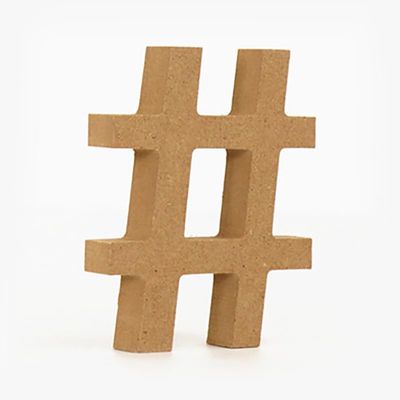10CM High-Density Solid Pine Fiberboard Alphabet Ornaments, Number and Symbol Wooden Crafts, Natural Wood Color DIY Creative Letters for Home Decor (Symbol #)
