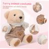 JUMPLAWN 2 Sets Bear Sweater Jumpsuit for Plush Dolls Soft Doll Outfits for Playdates and Collectible Display view 3