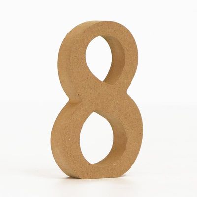 10CM High-Density Solid Pine Fiberboard Alphabet Ornaments, Number and Symbol Wooden Crafts, Natural Wood Color DIY Creative Letters for Home Decor (Number 8)