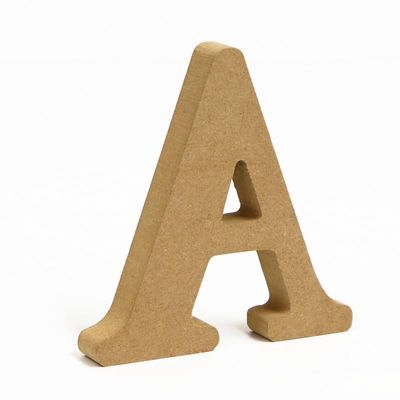 10CM High-Density Solid Pine Fiberboard Alphabet Ornaments, Number and Symbol Wooden Crafts, Natural Wood Color DIY Creative Letters for Home Decor (Letter A)