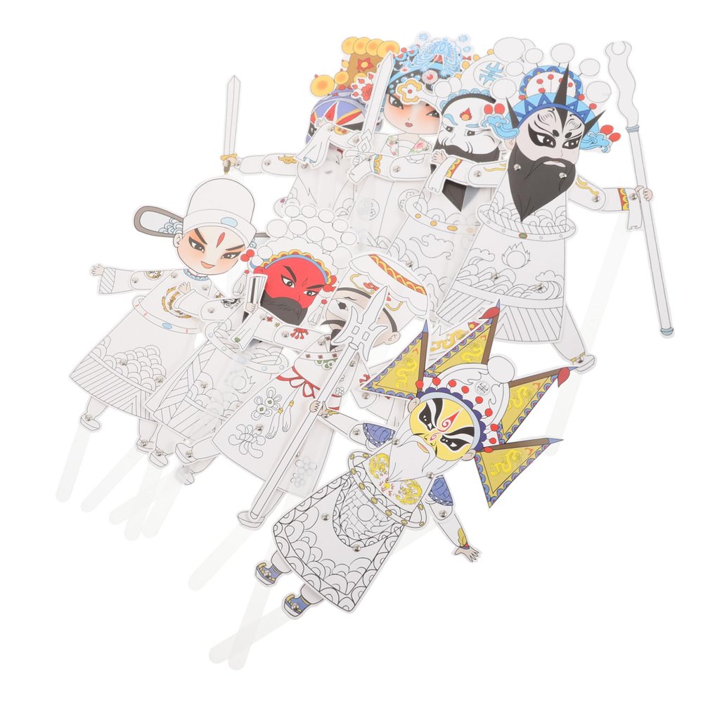 DOITOOL 8Pcs Shadow Puppet Set DIY Chinese Hand Puppet Craft for Cultural Education Interactive Party Activities and Artistic Creativity