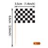 100 Pack Checkered Racing Flag Cupcake Toppers Flag Finish Line Cupcake Picks Flag Race Car Small Mini Cake Decorations Party Supplies Black and White view 2