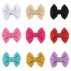 10Pcs/Lot 4.5" Large Waffle Fabric Hair Bows for Girls Popular Sweet Fashion Accessories Bowknot Boutique Head Wear(Khaki,Without Clip) view 3