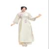 A1 Elegant Petal Bloom Cream Modern Vietnamese Ao Dai Set | Modern Ao Dai | Women Ao Dai | Lunar New Year (4XL) view 1