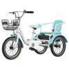 JIYIAN Double Seats Trike for Kids, Rickshaw 3 Wheels Bicycles High-Elastic Soft Cushion, Alloy Wheels & Wear-Resistant Tires, Gift for Toddlers,Green,18inch view 1