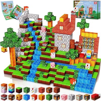 Annexfun Grassland Red Brick Magnetic Blocks - 150 PCS Build