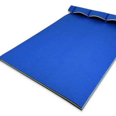 Large Floating Water Pad, 3-Layer XPE Foam Floating Raft Mat with Fixing Strap, Roll-Up Swimming Foam Mattress for Pool, River,Blue,4m x 1.5m x 3.3cm